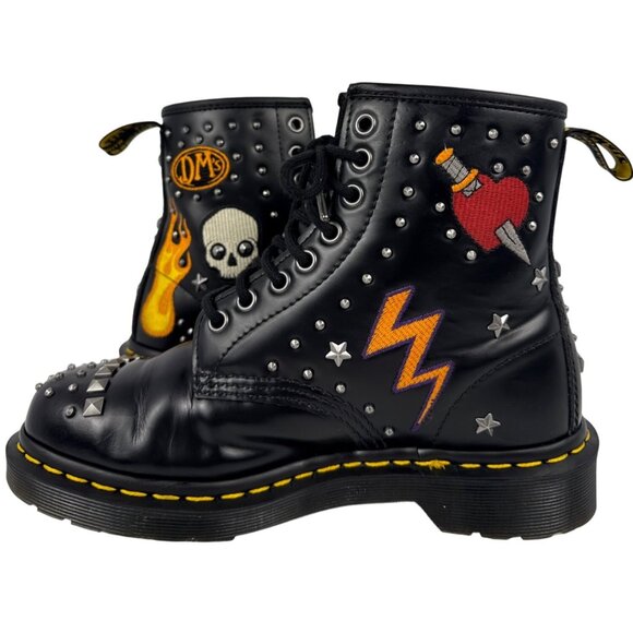 Dr. Martens 1460 Rock & Roll Leather Embellishment Combat Boots Size UK 5 US W7 - Picture 7 of 11